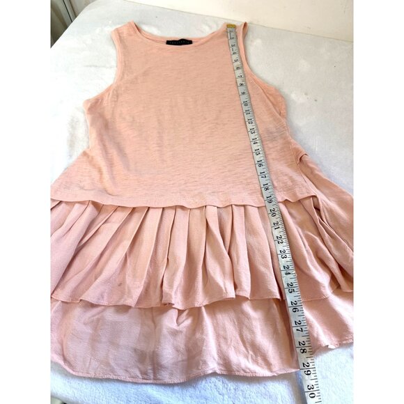 Sanctuary Baby Pink Sleeveless Blouse Peplum Ruffle Trim Top M - Picture 6 of 6